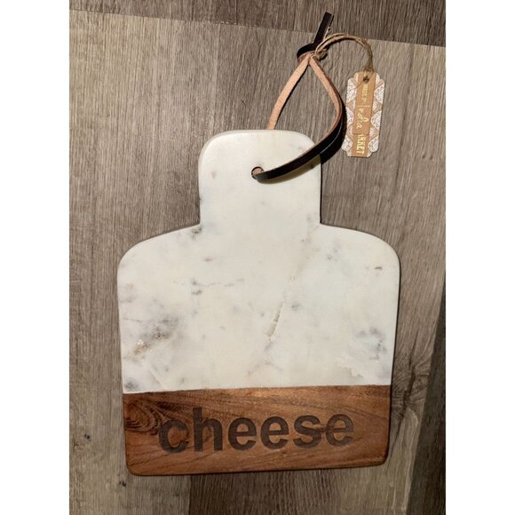 Marble & Wood Paddle Cheese Board - Picture 1 of 4